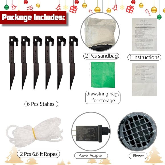 ⚡8FT Christmas Inflatable Santa Presenting Gifts to A Mailbox Outdoor Decoration - Picture 4 of 9